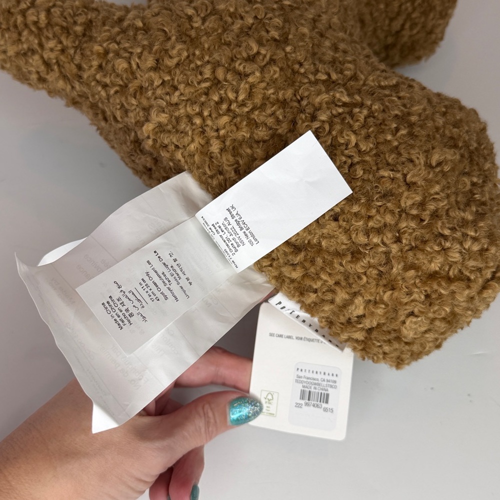 Pottery Barn cozy teddy dog with bell - Picture 8 of 9